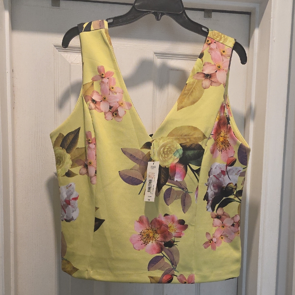 BOLD elements Yellow Floral Tank Top